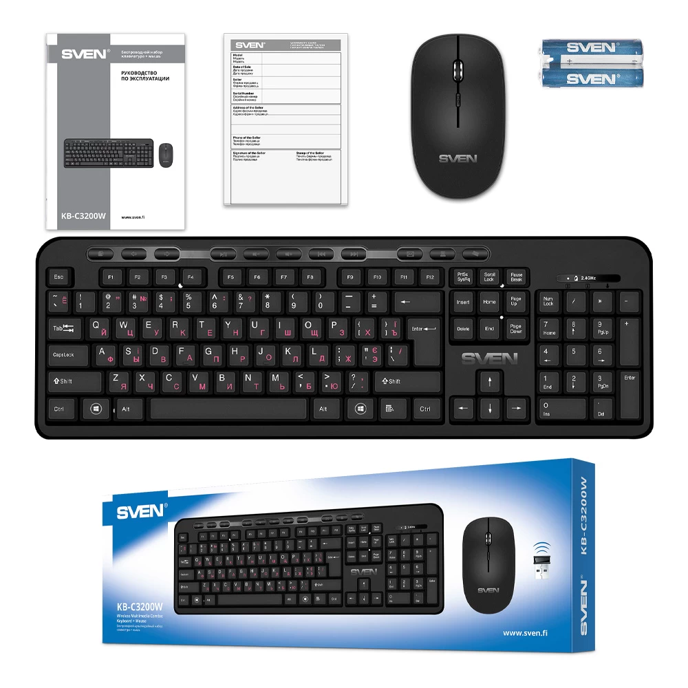 Клавиатура + мышь беспроводная Sven KB-C3200W / Мембранная photo 5